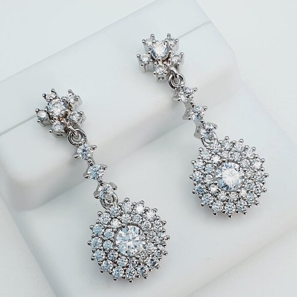 "925 Sterling Silver Cubic Zirconia Earrings, U19254845 - Picture 3 of 11